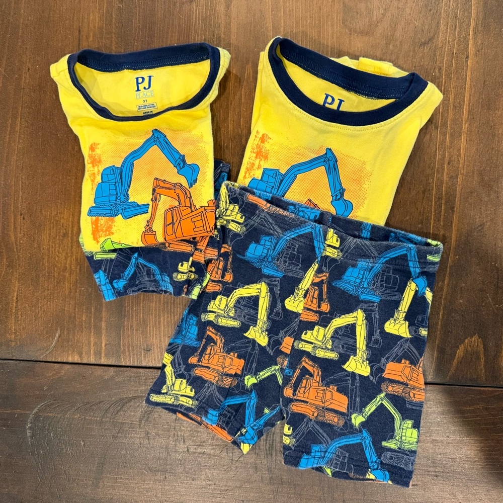 Kids Construction Pajama Set - Yellow and Blue Size 3T